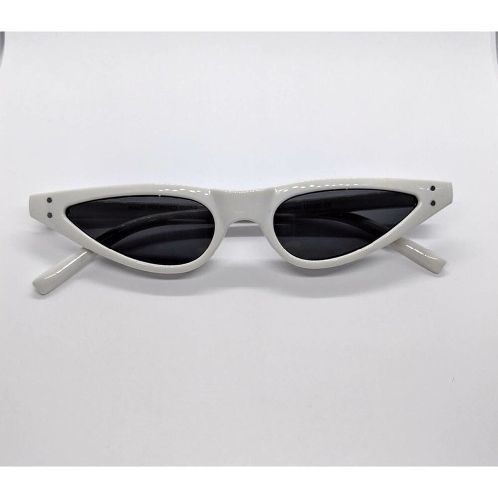 White Slim Frame Sunnies Sunglasses New